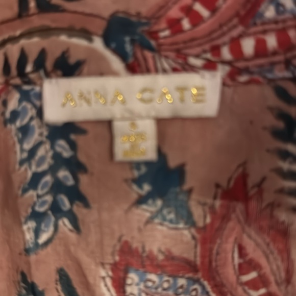 Anna Cate Sz S Charlotte Peaxh Floral Tiered Maxi Dress B24 - Picture 10 of 13